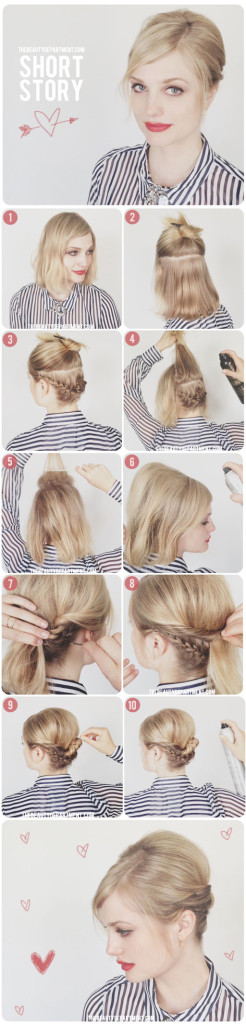 12 Fabulous Short Hair Updo Tutorials Diy Thought