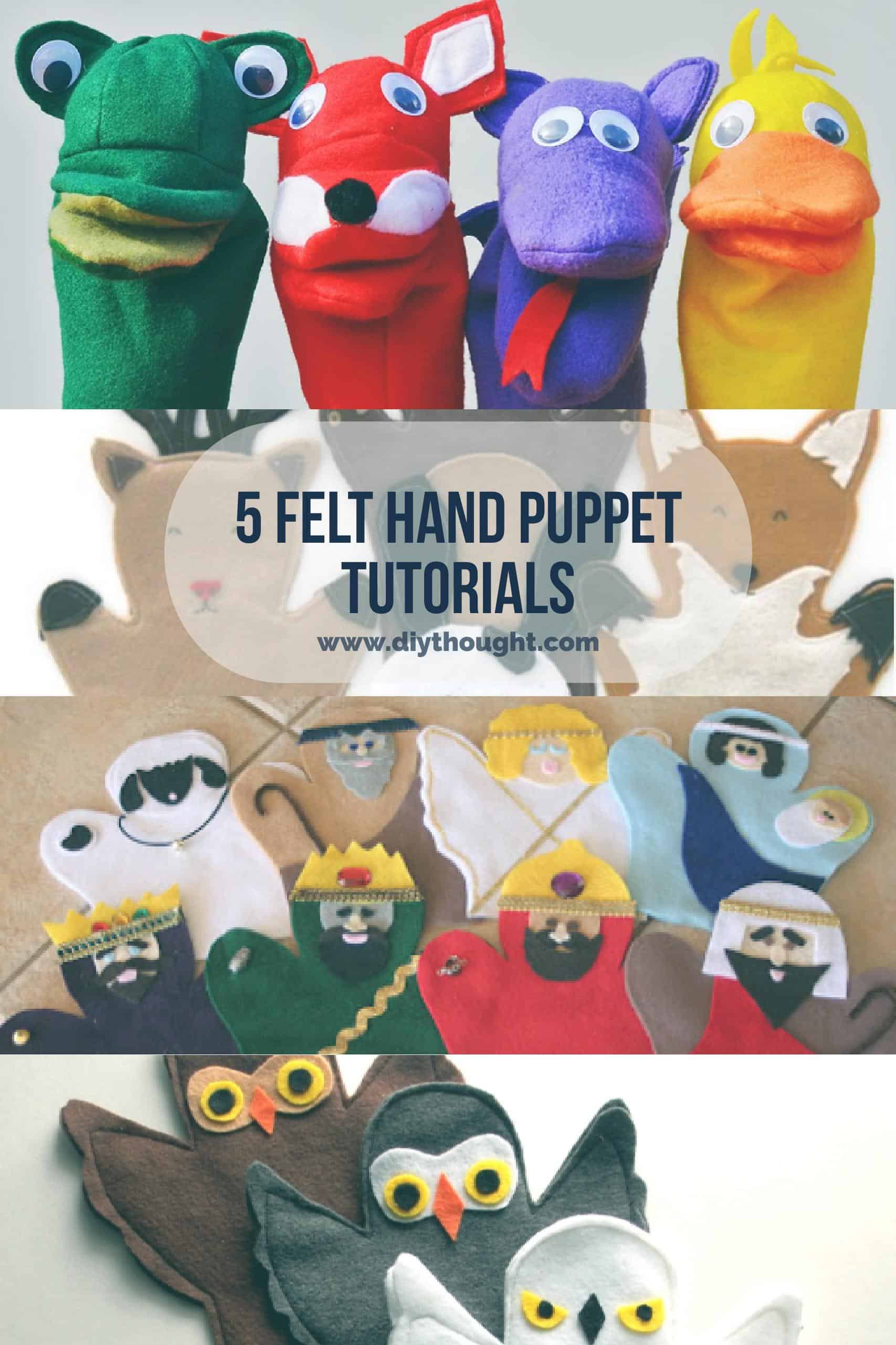 5 Felt Hand Puppet Tutorials diy Thought