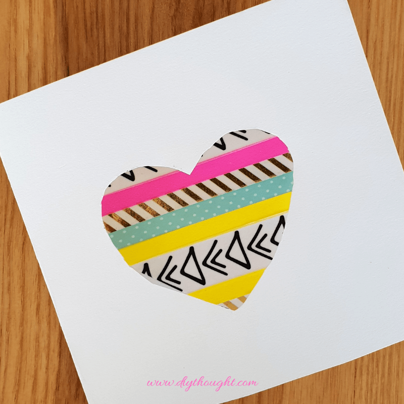 washi tape heart card