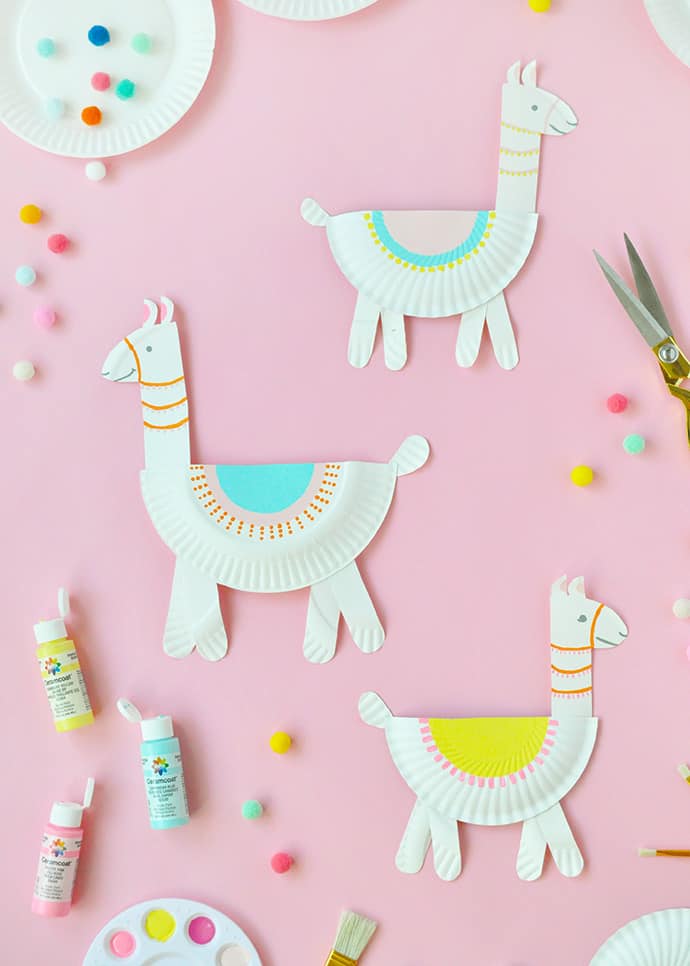 paper plate llama craft