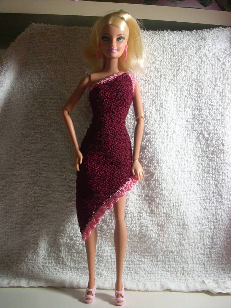 Off shoulder crochet dress barbie pattern