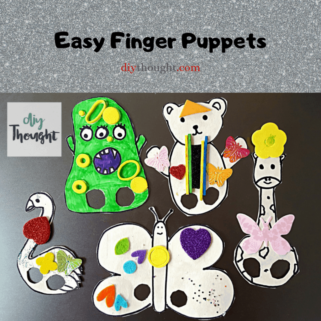 Cardboard Finger Puppets diy Thought