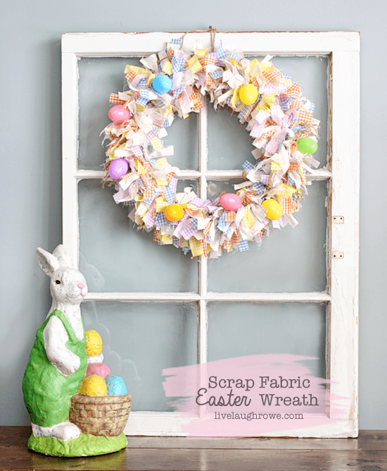 scrap fabric easter wreath