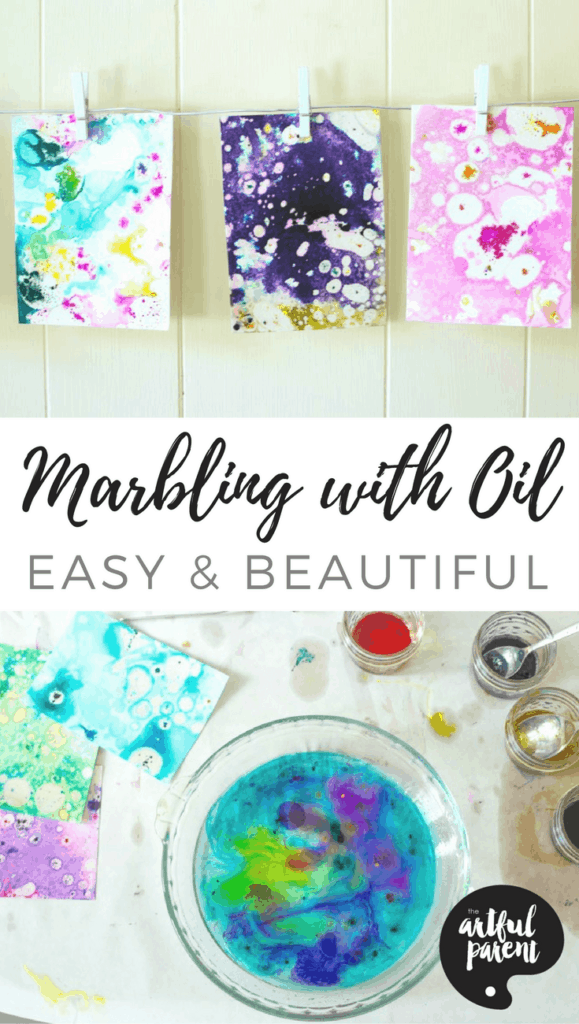 marbling painting with oil