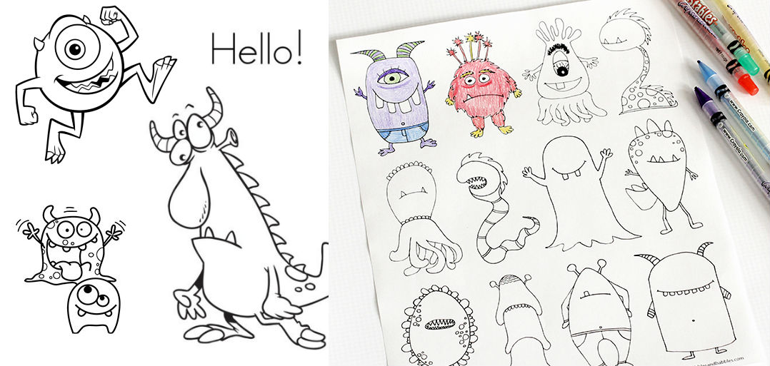 7 Monster Coloring Links For Young Children
