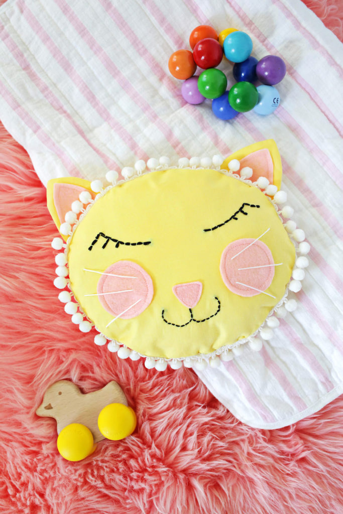 cat face pillow