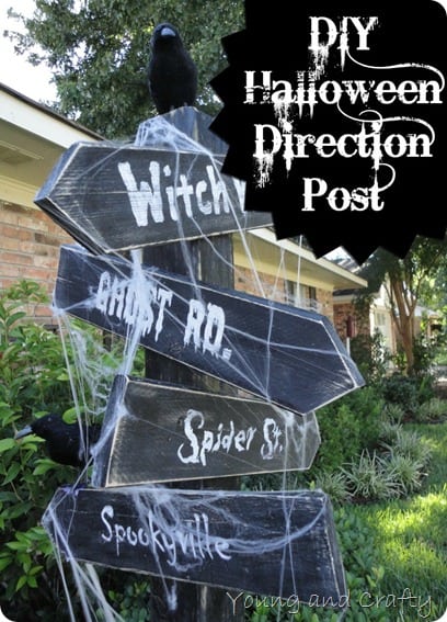 Diy Halloween Direction Post