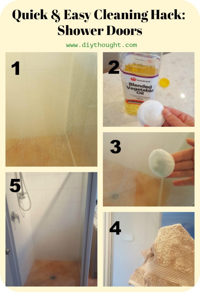 Quick & Easy Cleaning Hack Glass Shower Door diy Thought