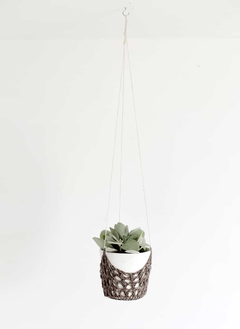 Crochet hanging planter