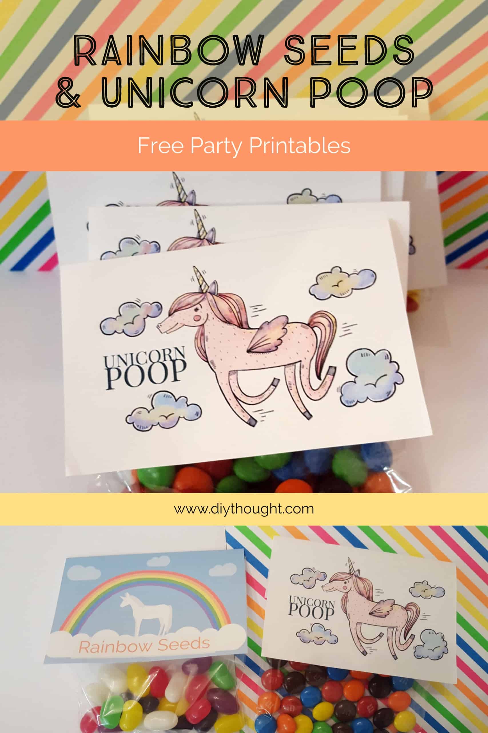 Rainbow Seeds & Unicorn Poop Party Favor Printable – step 1