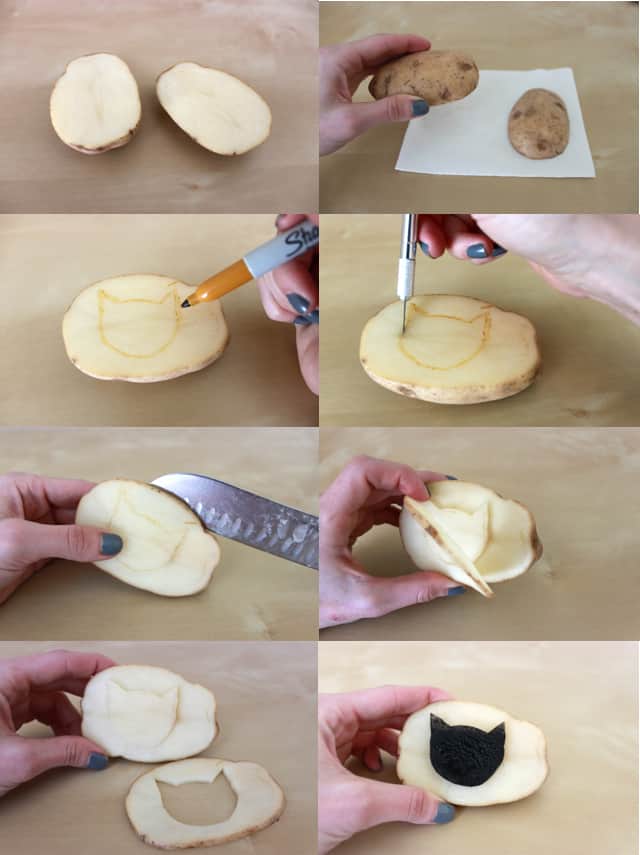 Cat Potato Stamps