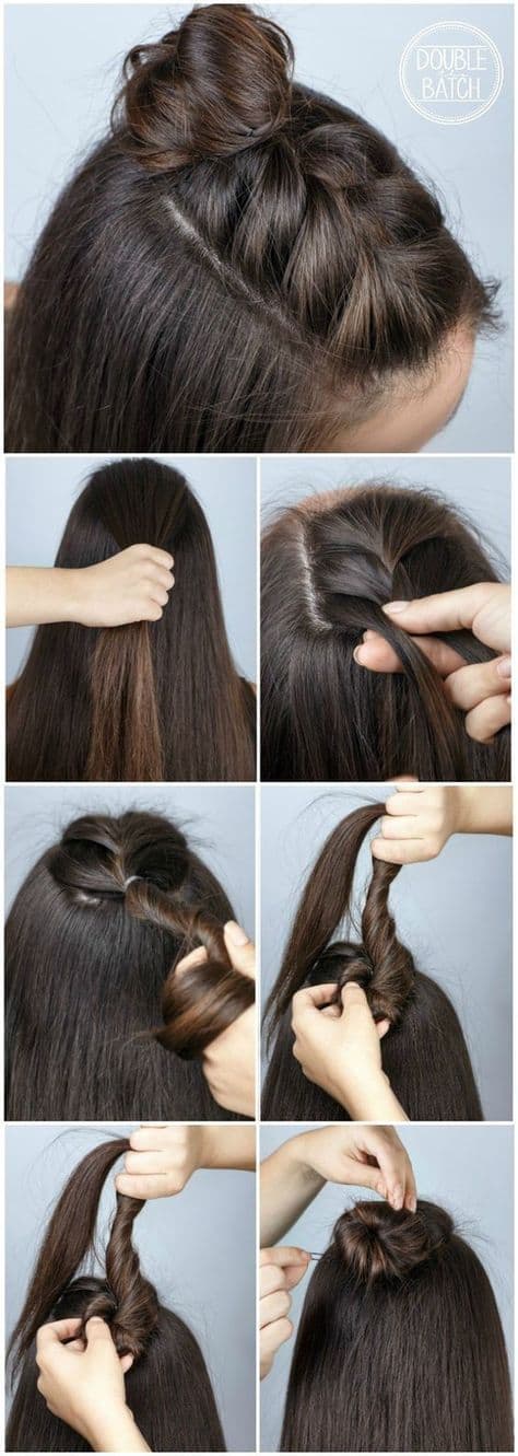 Easy Half Braid Top Knot