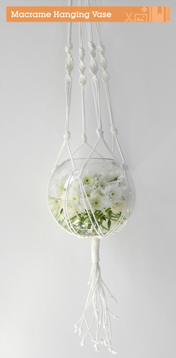 Macrame hanging vase