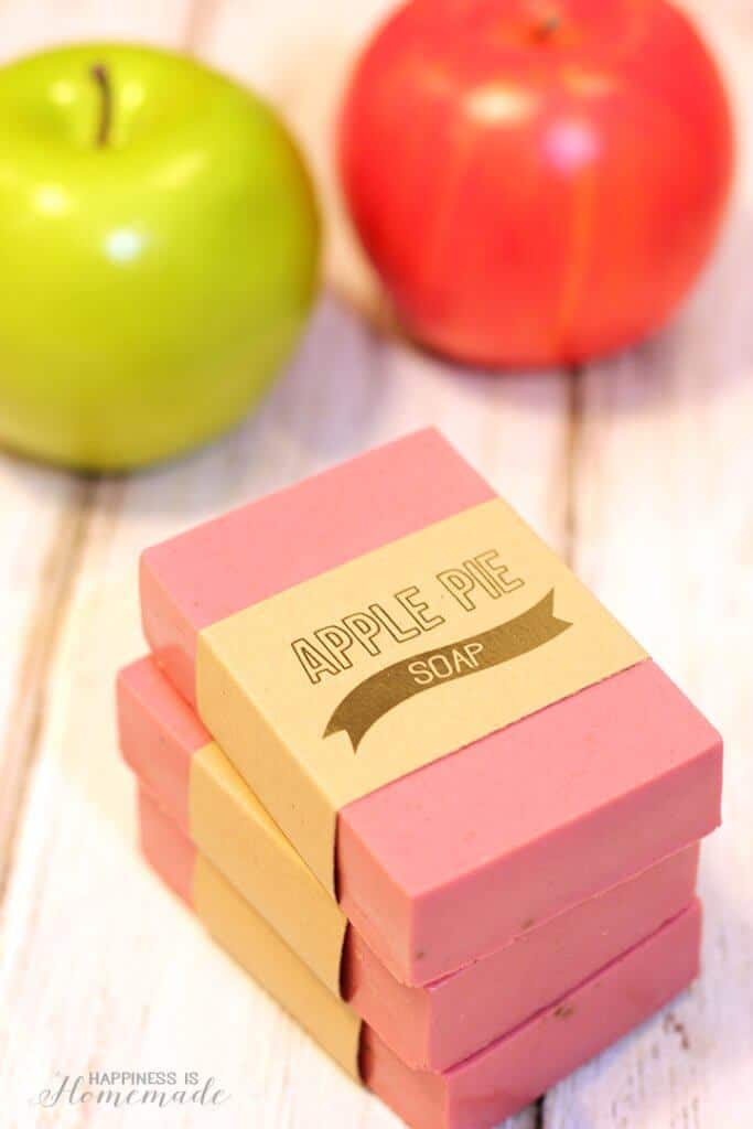 Apple pie soap with a printable label