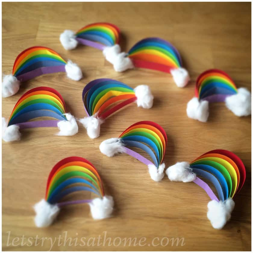 mini paper rainbows