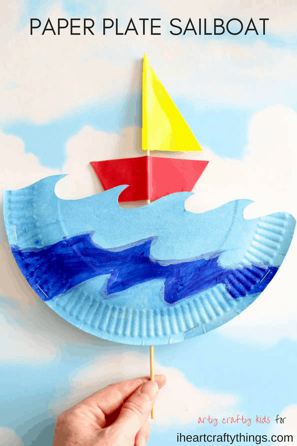 paper plate sailboat