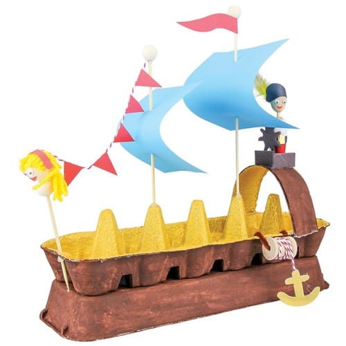 egg carton pirate ship