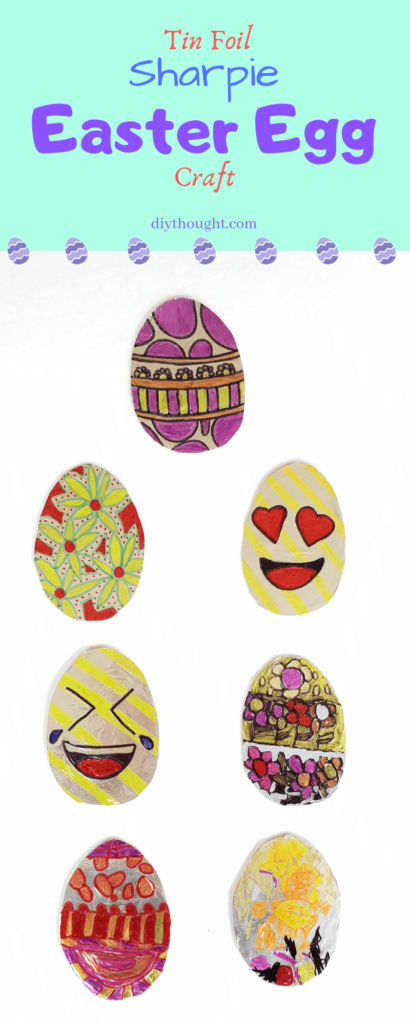 tin foil sharpie easter egg craft