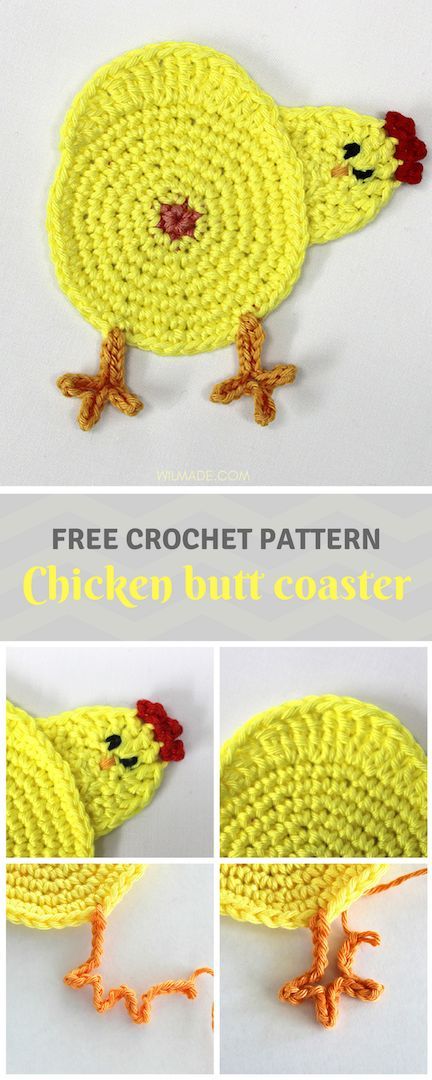 Chicken Butt Coaster Pattern