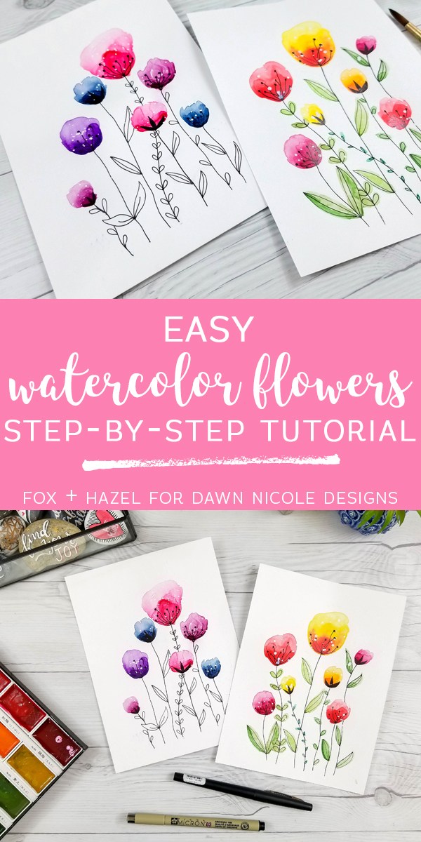 watercolor flower cards