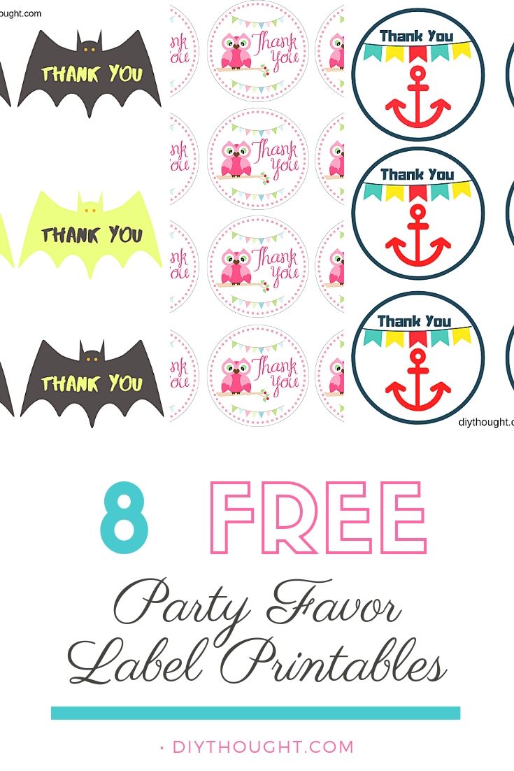8 free party favor label printables