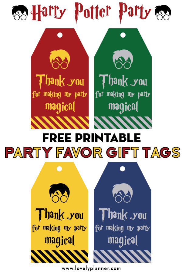 Harry Potter Party Favor Tags Free