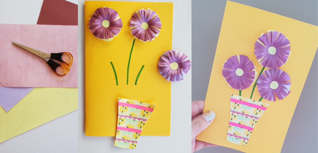 Paper Flower Card Craft diy Thought