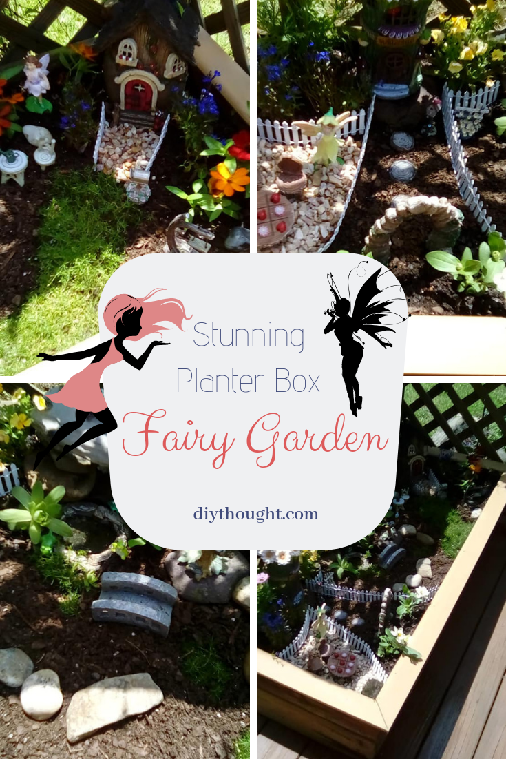 Planter box fairy garden