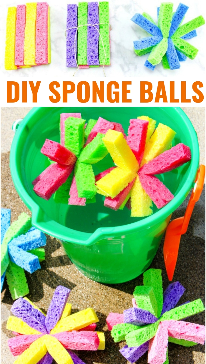 DIY sponge ball water bombs