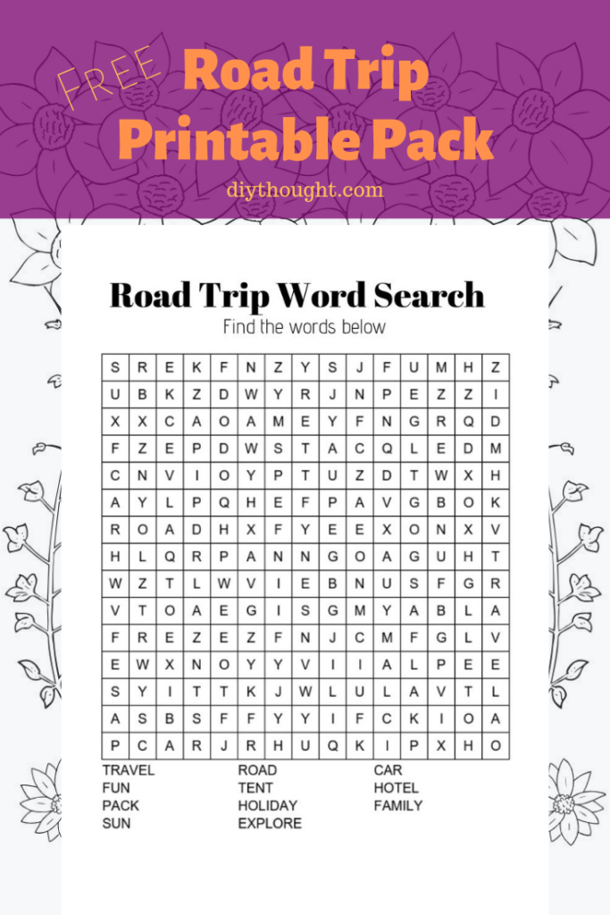 road trip printable pack diy thought