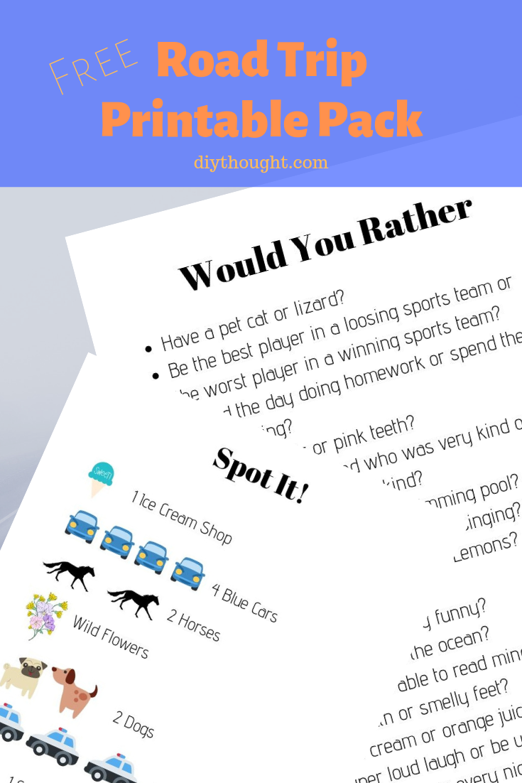 Road Trip Printable Pack - diy Thought