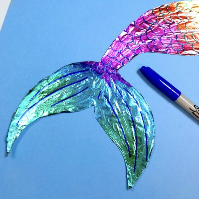 foil mermaid tail craft