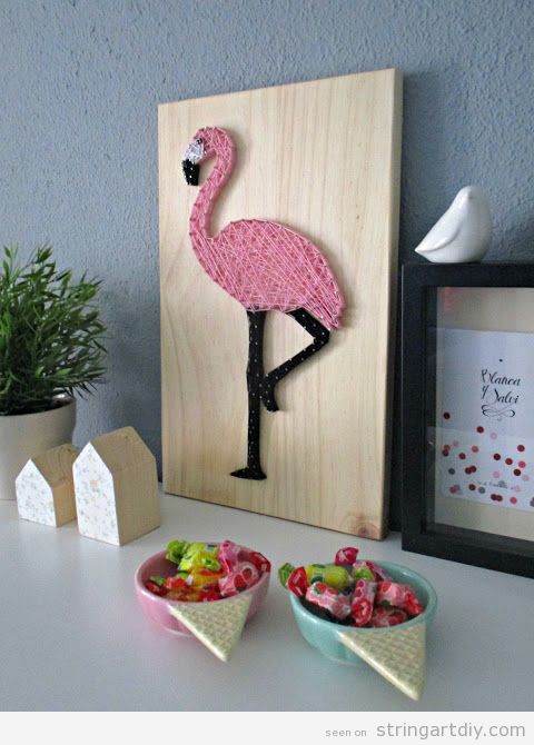 flamingo string art