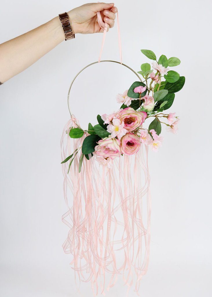 Floral hoop wreath