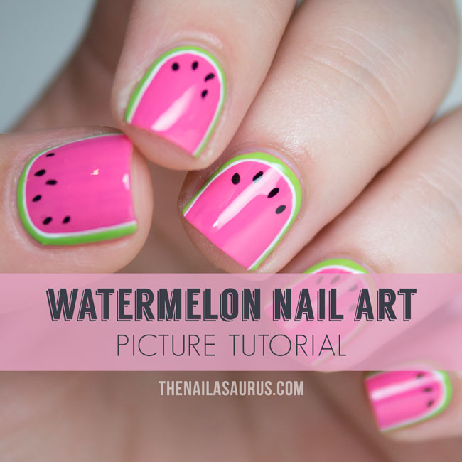 watermelon nail art