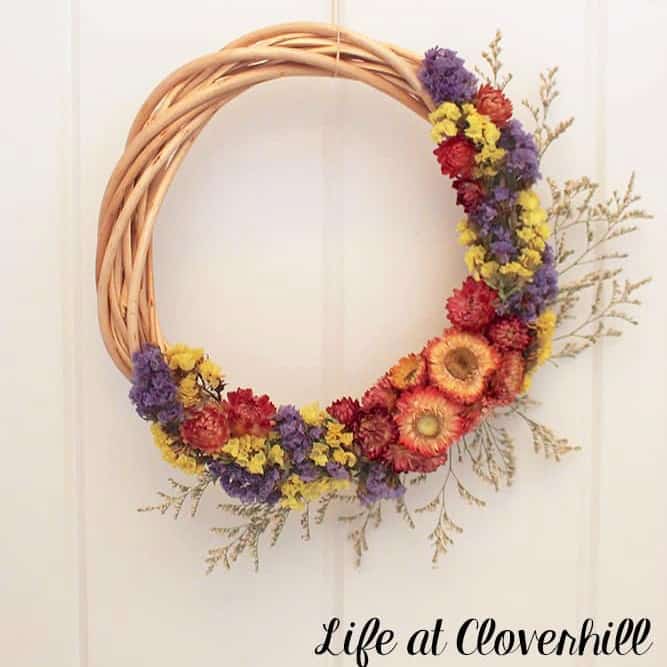 Dried flower wreath