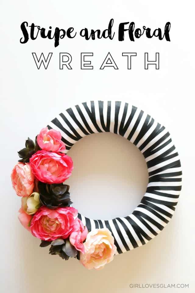 Stripe and floral wreath tutorial