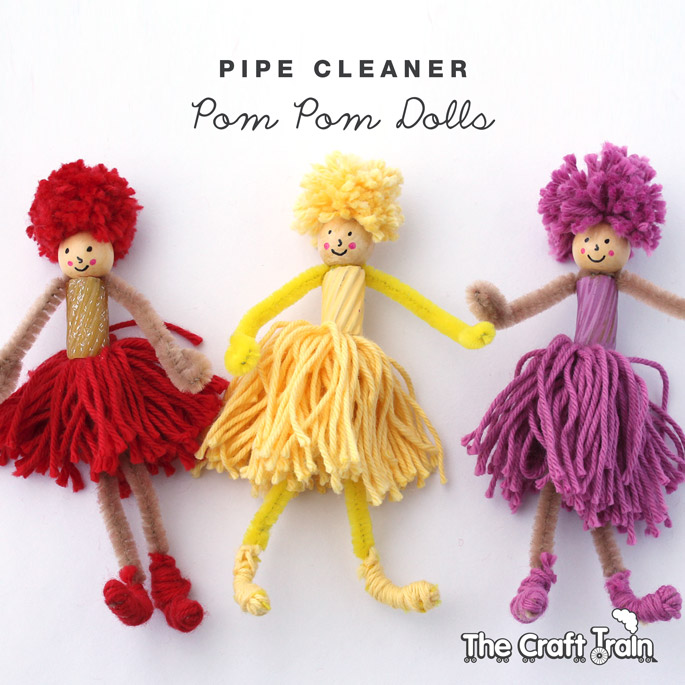 pipe cleaner pom pom dolls 