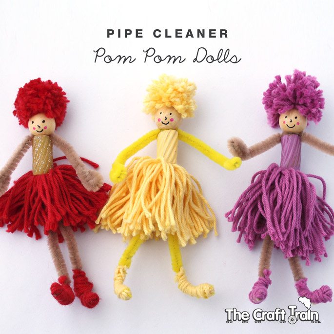 pipe cleaner pom pom dolls