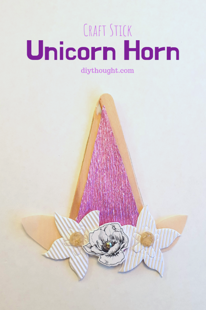 Craft stick popsicle stick unicorn horn