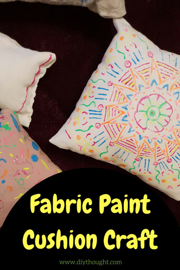 fabric painted cushion