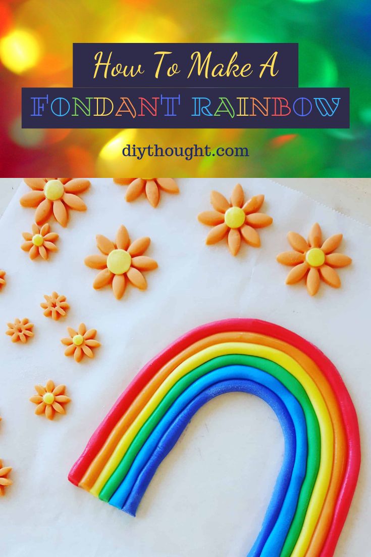How to make a fondant rainbow cake topper