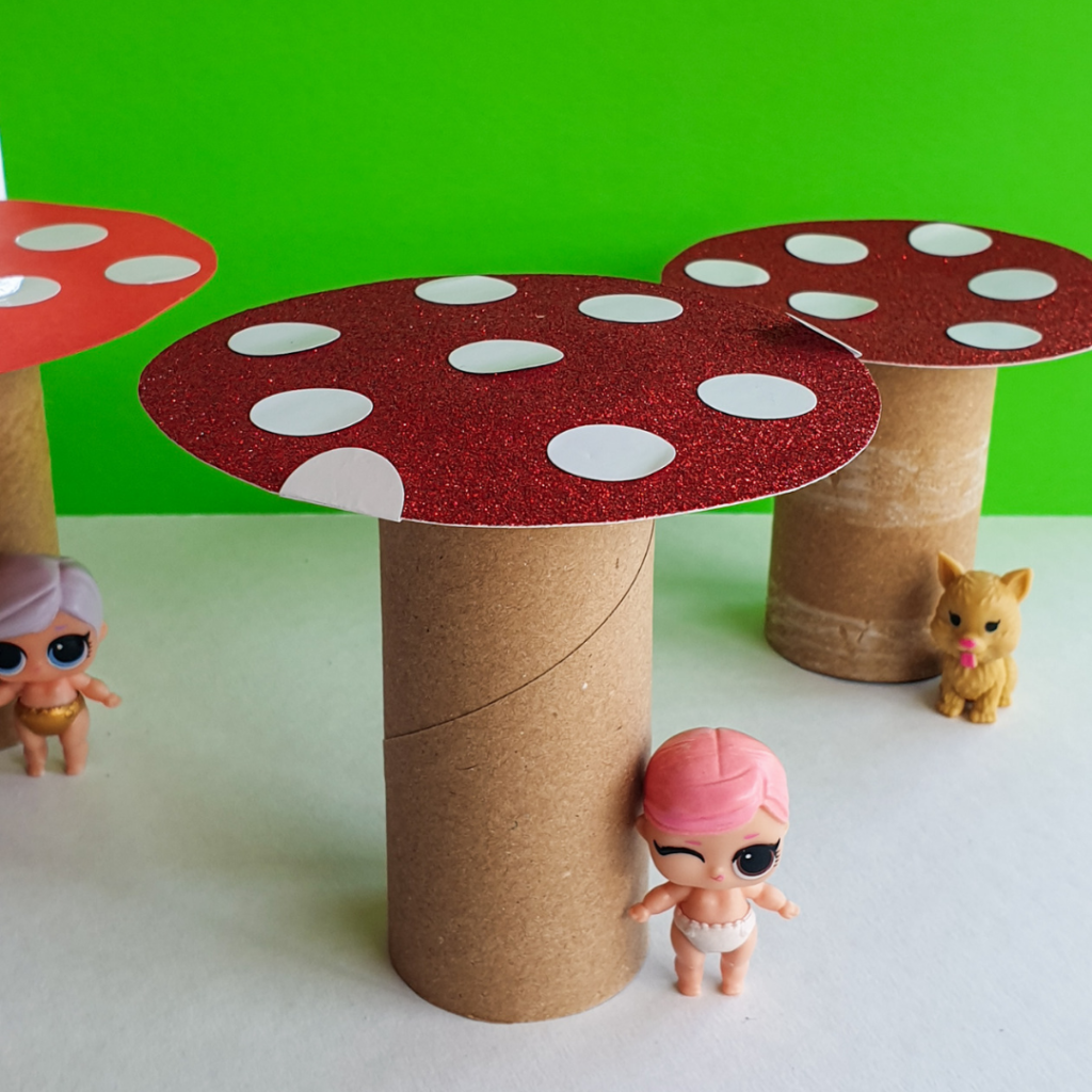 toilet paper roll toadstools