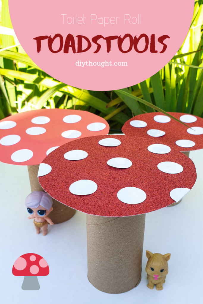 DIY toilet paper roll toadstools