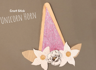 Craft stick unicorn horn