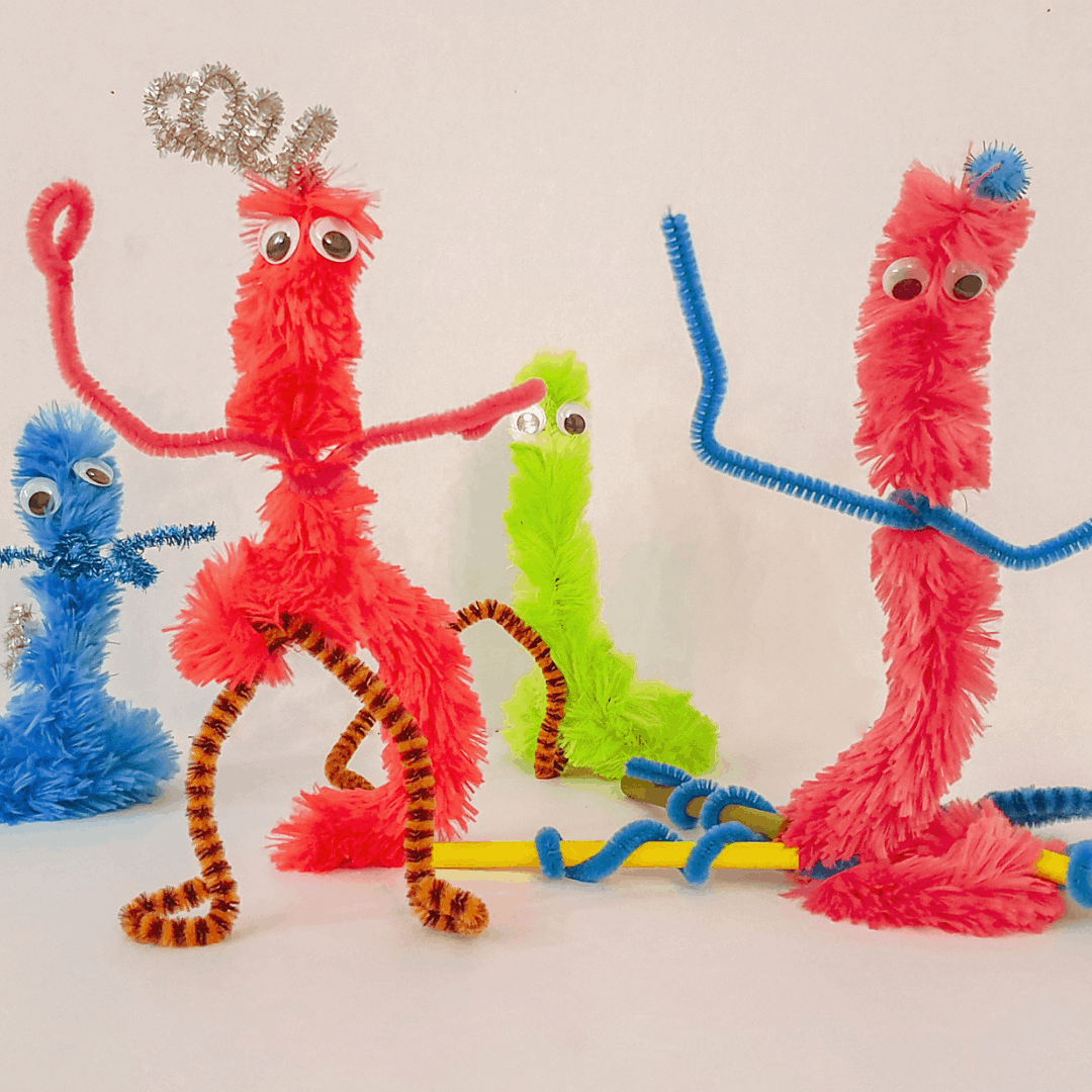 Giant Fuzzy Pipe Cleaner Monsters diy Thought