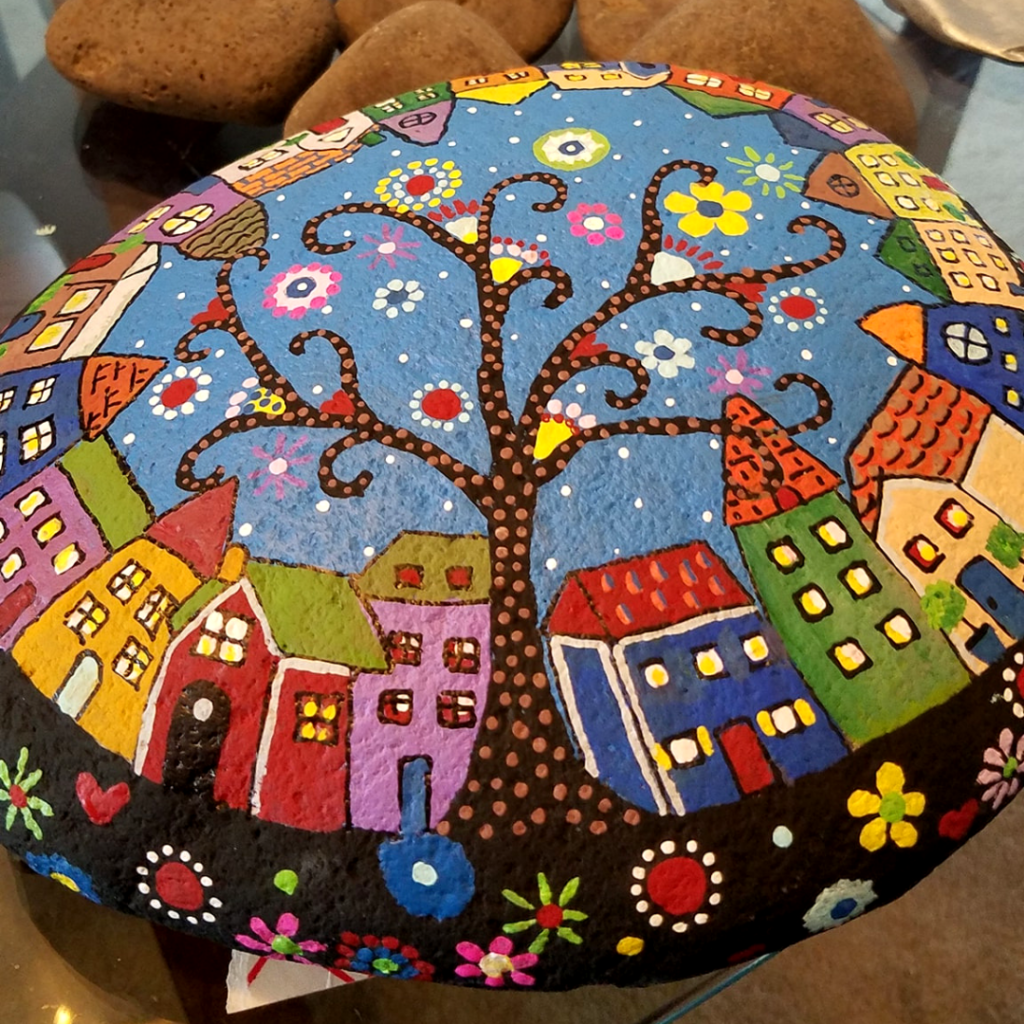 houses painted rocks