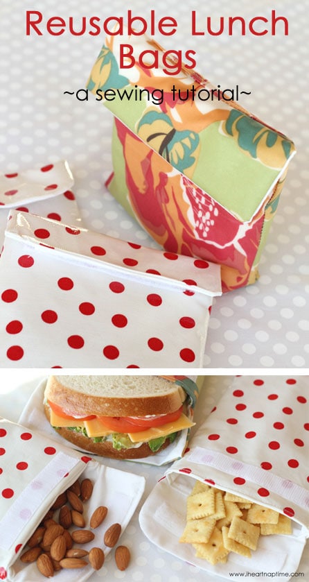 reusable lunch bags sewing tutorial
