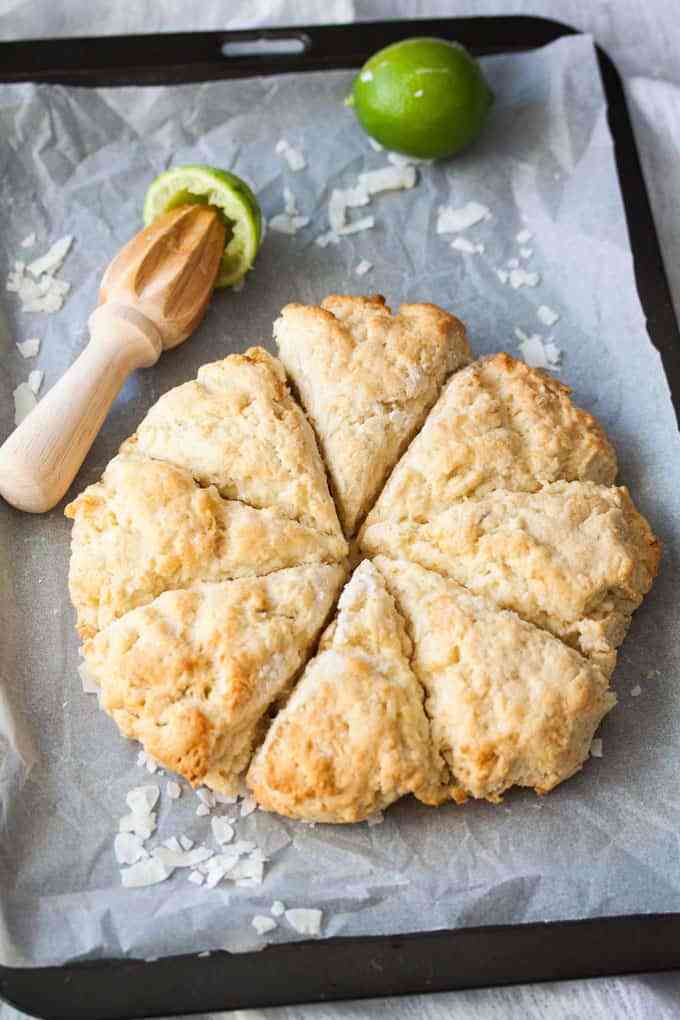 lime and coconut scones