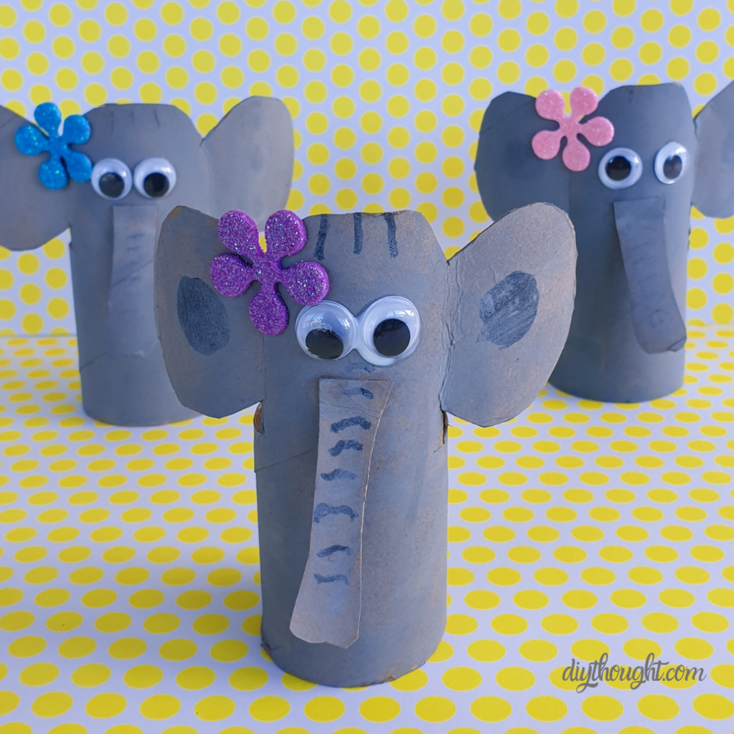 recycled toilet roll elephants